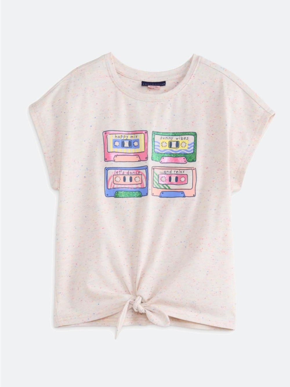 Andy & Evan - Speckled Pink Cassette Tie-Front Tee